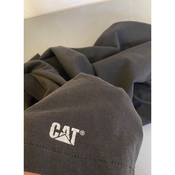 Vintage 90s HEAVY METAL Cat Caterpillar Black Short Sleeve Shirt Size Large USA - Picture 3 of 4